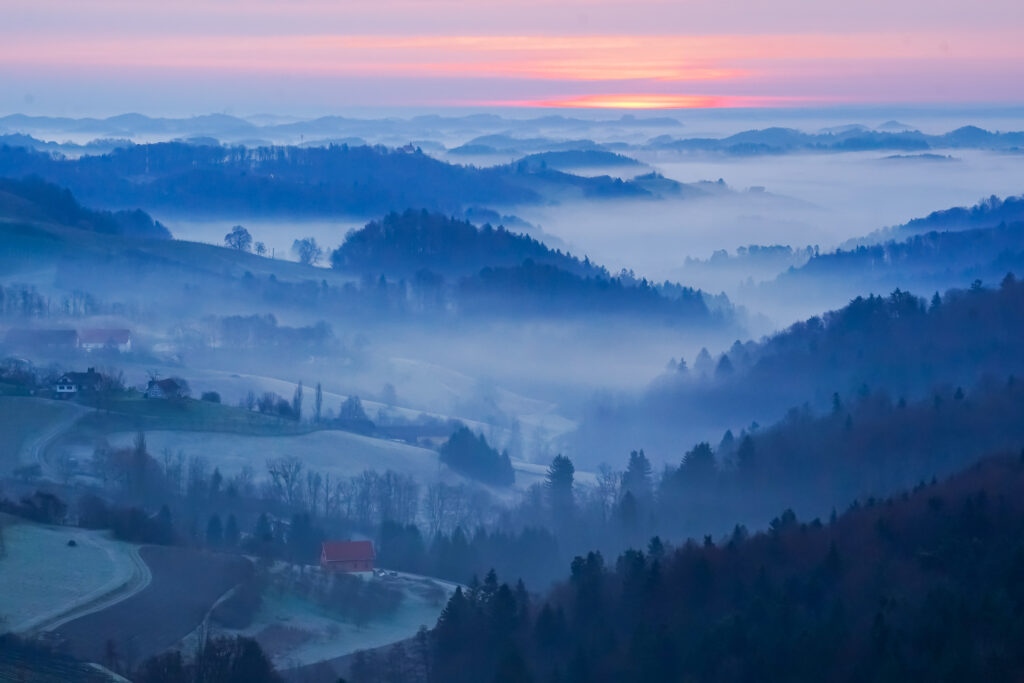 Dezember-Sonnenaufgang im Sulztal